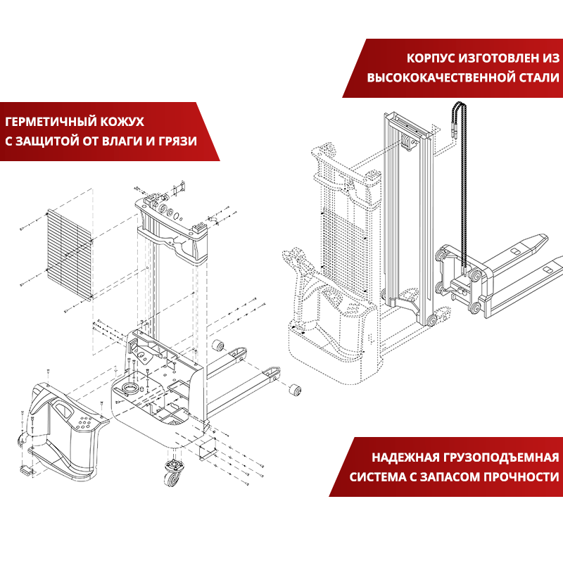 Фото Самоходный Штабелер OXLIFT AX12 2500 мм 1200 кг 4